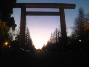 夕暮れの靖国神社